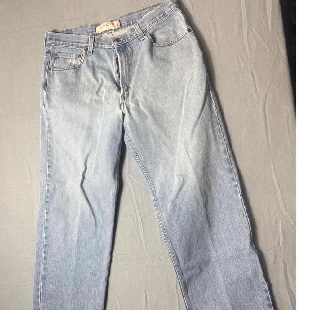 VTG Y2K Levis 550 Relaxed Fit Jeans Mens 36x32 Light Wash Blue 100% Cotton Denim